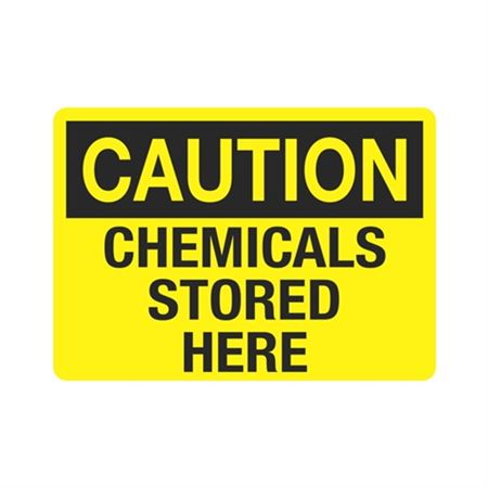 Caution Chemicals Stored Here Sign